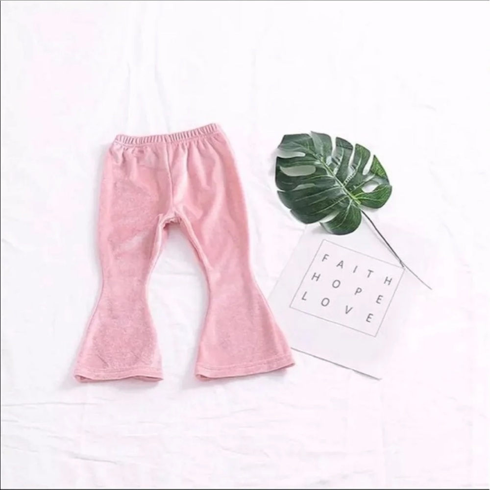 🆕Pretty Pink💕Velour 4T Bell Bottoms